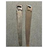 (PAIR) WOODEN HAND SAWS APPROX 40"