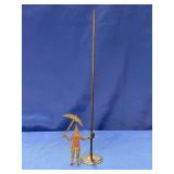 GERMAN MARKED TIN CLOWN WITH POST (JIGGLES DOWN)