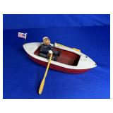 WOODETTE COAST GUARD ROW BOAT TIN TOY (APPROX.