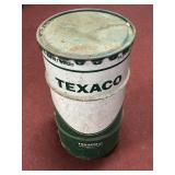 TEXACO BARREL AND LID APPROX 27"