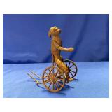 ANTIQUE CAST IRON ROLLING/MOVING MONKEY