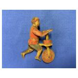 ANTIQUE (PARTIAL) UNMARKED TIN MAN ON BIKE