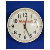 PLASTIC MOTORCRAFT WALL CLOCK MADE IN USA