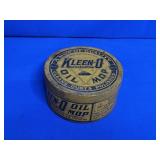 KLEEN-O OIL MOP TIN ADVERTISING CAN WITH LID