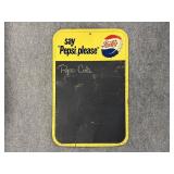 PEPSI-COLA METAL CHALKBOARD ADVERTISING SIGN "SAY