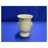 GREEN MCCOY POTTERY VASE APPROX 8" X 6"