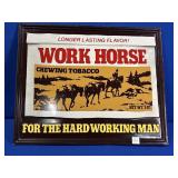 1981 WORK HORSE CHEWING TOBACCO TIN SIGN