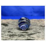 LARGE GLASS SHOOTER MARBLE WITH STAND