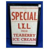SPECIAL I.X.L. TEABERRY ICE CREAM PAPER SIGN