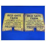 (PAIR) RED GATE FARM (CUT) TIN SIGNS