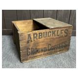 ARBUCKLES GROUND COFFEES WOODEN BOX