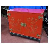 ASIAN INSPIRED RED AND GOLD CABINET