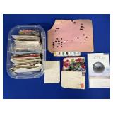 ENVELOPES & BUTTONS: HAND-WRITTEN LETTERS EACH