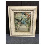 FRAMED WWI DISCHARGE POSTER (HARD TO READ)