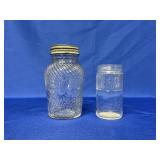 (2) GLASS JUMBO PEANUT BUTTER JARS
