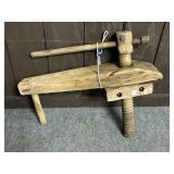 PRIMITIVE WOODEN VISE APPROX 29.5" X 24"