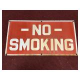 PORCELAIN NO SMOKING SIGN APPROX 28" X 15"