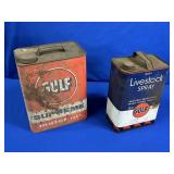 GULF MOTOR OIL 2 GALLON CAN (EMPTY) & GULF
