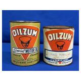 (2) FULL/UNOPENED OILZUM QUART OIL CANS