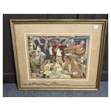 FRAMED WINCHESTER PRINT WITH MEN EATING