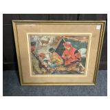 FRAMED WINCHESTER PRINT WITH HUNTERS