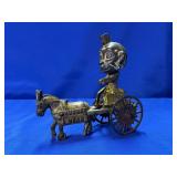 CAST IRON RUBBER NECK DONKEY WITH DRIVER