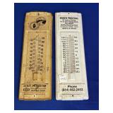 BAKER PRINTING & AGWAY PETROLEUM METAL THERMOMETER