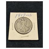 1917-S WALKING LIBERTY SILVER HALF DOLLAR