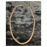 8.9G TRI-TONE BRAIDED STERLING NECKLACE 18" LENGTH