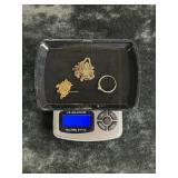 4.8G 14K: RING SIZE 4.75 AND (2) CHAINS (DELICATE