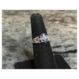 2.7G STERLING RING SIZE 6 MARKED "UTC" WITH PURPLE