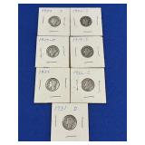 (7) MERCURY DIMES-VARIOUS YEARS