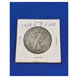 1938-D WALKING LIBERTY SILVER HALF DOLLAR