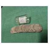 ROLL OF FRANKLIN SILVER HALF DOLLARS