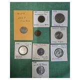 ERROR/MISPRINT COINS: PENNY, QUARTERS, NICKLE,