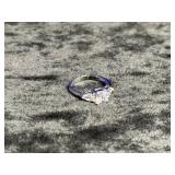 3.3G STERLING SILVER RING SIZE 6 WITH CLEAR STONES