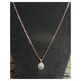 7.8G STERLING SILVER NECKLACE W/ BLUE
