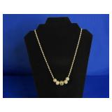 19.6G 14K MARKED GOLD CHAIN WITH JEWELED BEADS