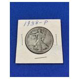 1938 WALKING LIBERY SILVER HALF DOLLAR