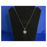 5.0G STERLING SILVER 18" SNOWFLAKE NECKLACE