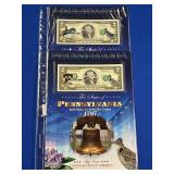 (2) GENUINE COLORIZED $2.00 DOLLAR BILLS