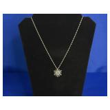 5.0G STERLING SILVER 18" CLEAR STONE SNOWFLAKE