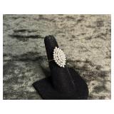 6.8G 14K RING SIZE 5.5 WITH LARGE OBLONG CLEAR