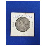 1938-D WALKING LIBERTY SILVER HALF DOLLAR