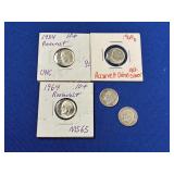 (5) ROOSEVELT DIMES-VARIOUS YEARS