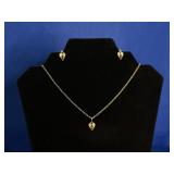 5.3G (TOTAL): PENDANT & EARRINGS (2.1G 10K), CHAIN