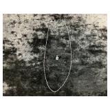 2.4G STERLING SILVER 17 3/4" BLUE STONE NECKLACE