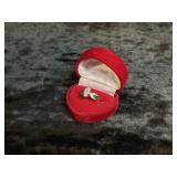 3.0G 14K SIZE 7 RING WITH CLEAR STONE IN HEART BOX