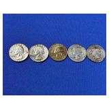 1935, (2) 1944, 1956 & 1963 WASHINGTON SILVER