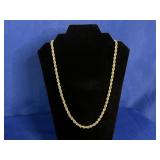 11.6G 14K 24" ROPE CHAIN NECKLACE MARKED "PERU"